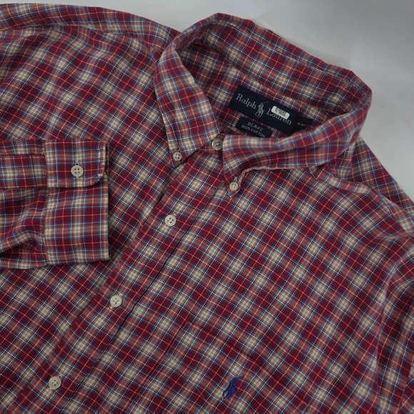 Ralph Lauren Other - Ralph Lauren Button Down Mens XXL Heritage Plaid Cotton Blake Red Casual Vintage